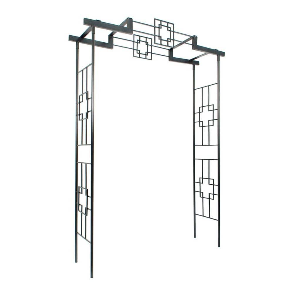 Elegant Handcrafted Square-on-Squares Garden Arbor II, 95.5  in. Tall, Graphite Powder Coated Finish price history on PriceWatchPro