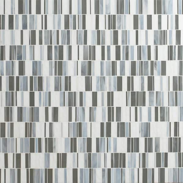 Take Home Tile Sample - Citi Stax Lapais 6 in. x 6 in. x 3 mm Hand Crafted Glass Mosaic Wall Tile
