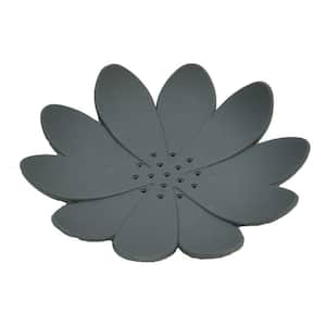 Bath Soap Dish Cup Water Lily Solid Gray