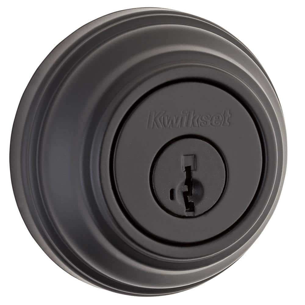 980 Series Matte Black Single Cylinder Round Deadbolt Featuring SmartKey