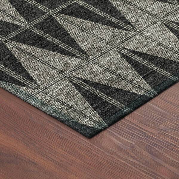 Chantille Machine Washable Indoor/Outdoor Abstract ACN2415 Black 3 ft. x 4 ft. Area Rug