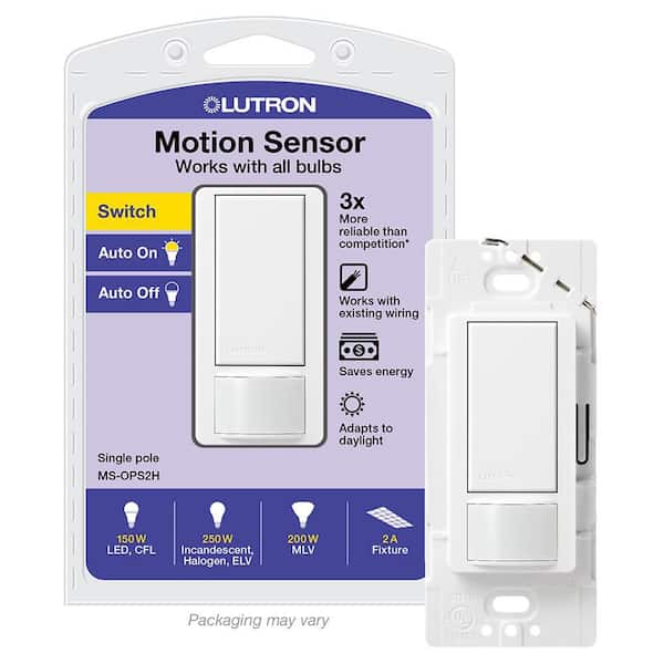 Lutron Maestro Motion Sensor Switch, 2 Amp/Single-Pole, White (MS-OPS2H-WH)