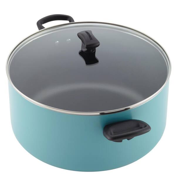 Farberware 10.5 Quart Covered Stockpot, Aqua