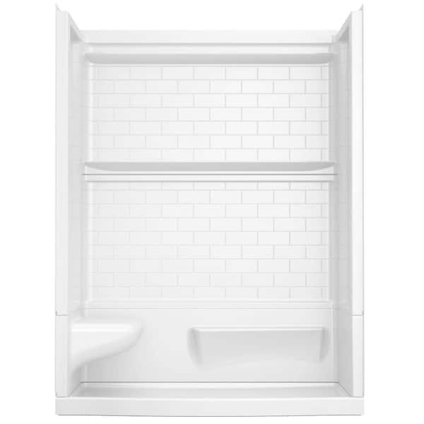 Classic 500 Tile Curve Left Seat 32 in. L x 60 in. W x 75.76 in. H Alcove Shower Kit with Shower Wall and Shower Pan