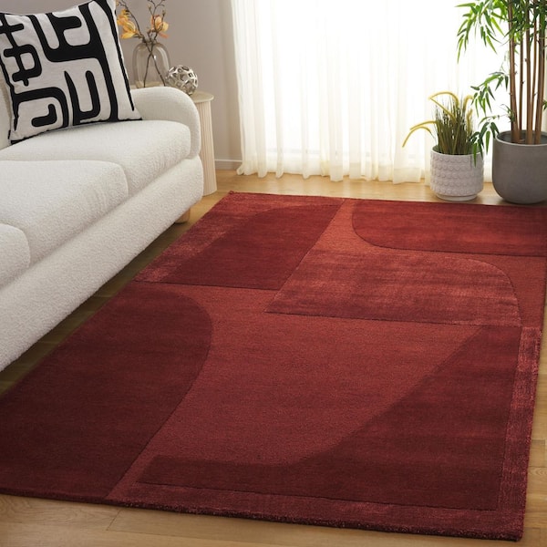Fifth Avenue 2 ft. x 3 ft. Rust Retro Abstract Area Rug