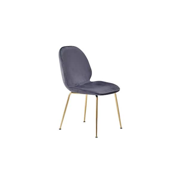 Best Master Furniture Preston Gray Velvet Side Chairs (Set of 2)