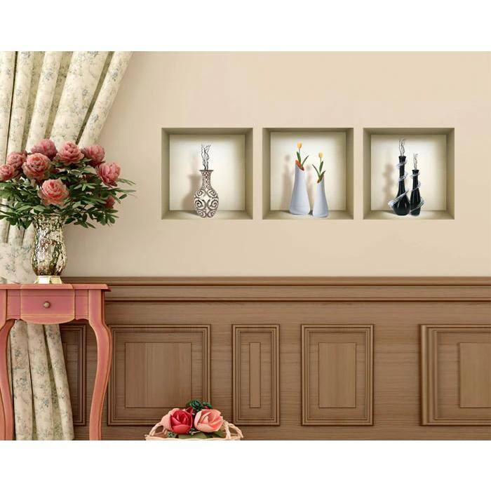 Multi-Color 3D Design Vinyl Wall Decal Set