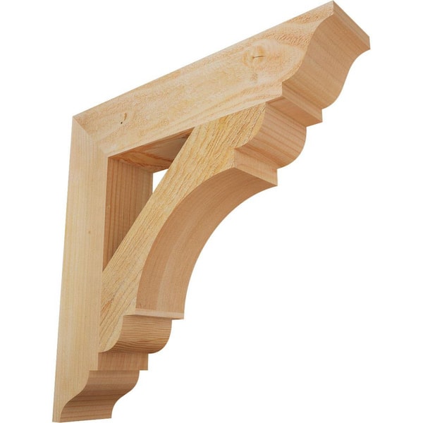 Ekena Millwork 4 in. x 20 in. x 20 in. Douglas Fir Olympic Traditional Rough Sawn Bracket