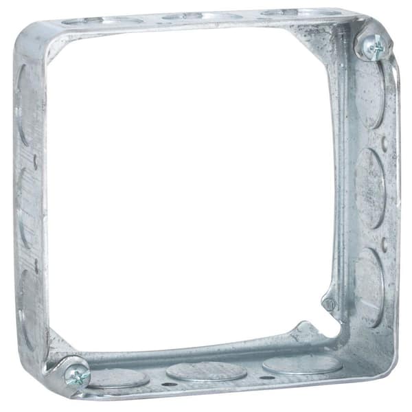 RACO 4 in. Square Drawn Extension Ring, 1-1/2 in. Deep with 1/2 in. KO's (50-Pack)