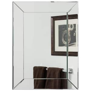 24 in. W x 32 in. H Frameless Rectangular Beveled Edge Frameless Wall Mount Bathroom Vanity Mirror