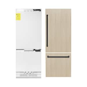 Autograph Edition 30 in. 2-Door Panel Ready Bottom Freezer Refrigerator w/ Ice, Water Dispenser and Matte Black Handle