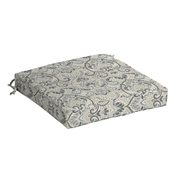 ARDEN Neutral Aurora Damask Square Outdoor Seat Cushion
