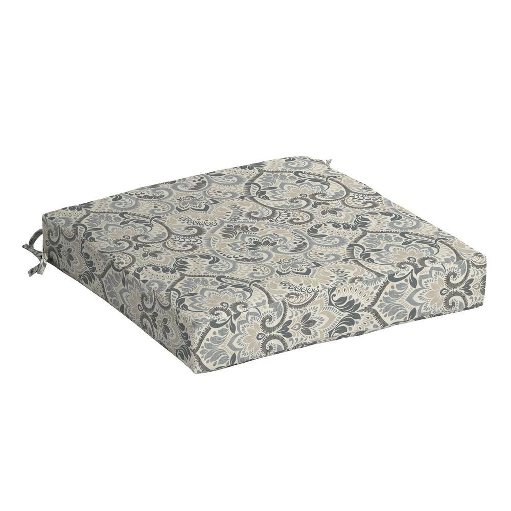 Neutral Aurora Damask Square Outdoor Seat Cushion