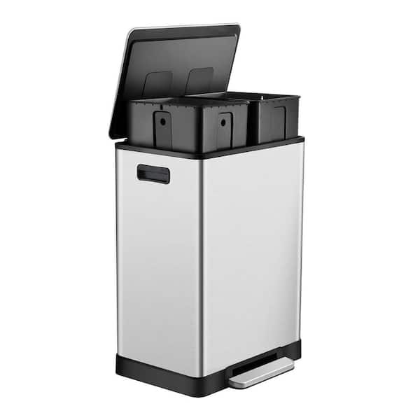 TOILETTREE PRODUCTS 16 Gal. Stainless Steel Dual Compartment Trash Can w/Bags