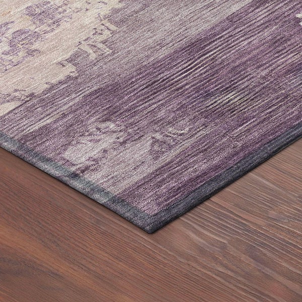 Chantille Machine Washable Indoor/Outdoor Abstract ACN2372 Eggplant 3 ft. x 5 ft. Area Rug