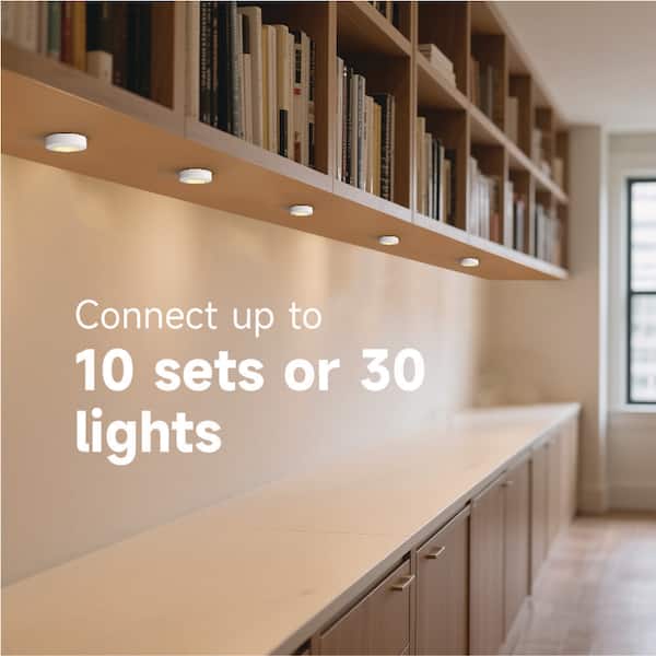 Commercial Electric Plug-In 3-Light White Dimmable Color Changing