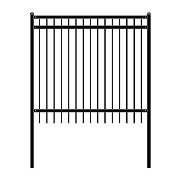ALEKO Nice Style 6 ft. x 6 ft. Black Unassembled Steel Fence Panel