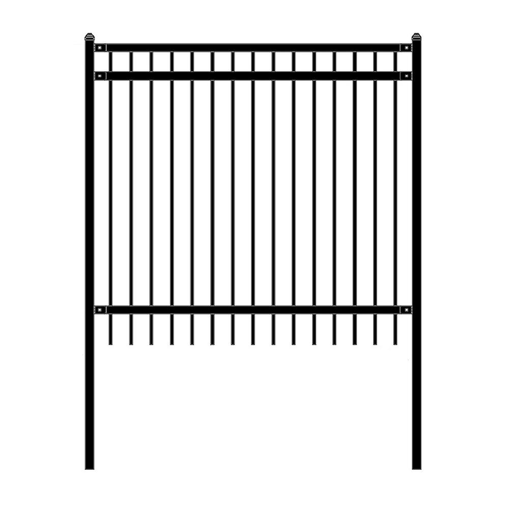 ALEKO Nice Style 6 Ft. X 6 Ft. Black Unassembled Steel Fence Panel ...