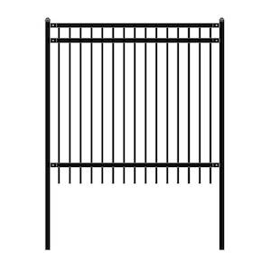 Nice Style 6 ft. x 6 ft. Black Unassembled Steel Fence Panel