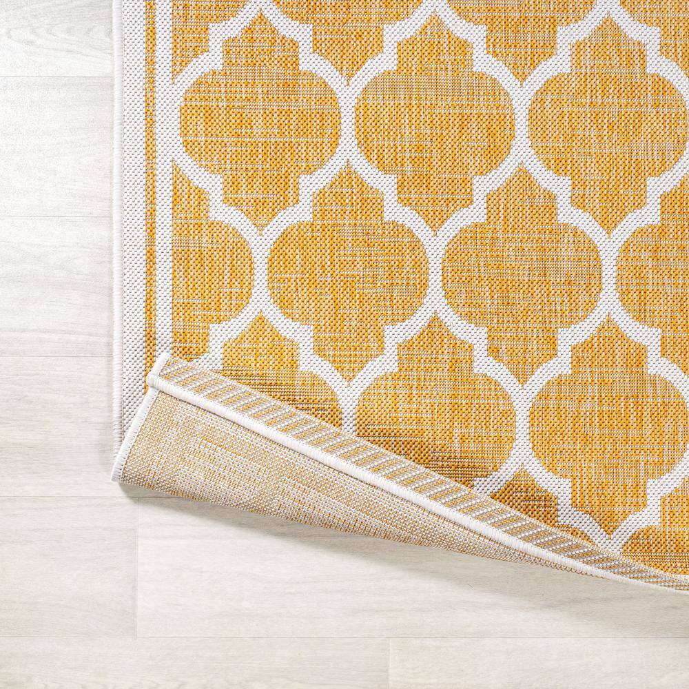 Moroccan Trellis Yellow/Cream 9' x 12' Synthetic Indoor/Outdoor Rug