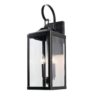 2-Light Imperial Black Outdoor Wall Lantern Sconce