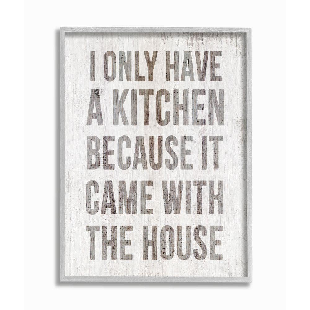 Gray Framed Motivational Kitchen Quote Canvas Print