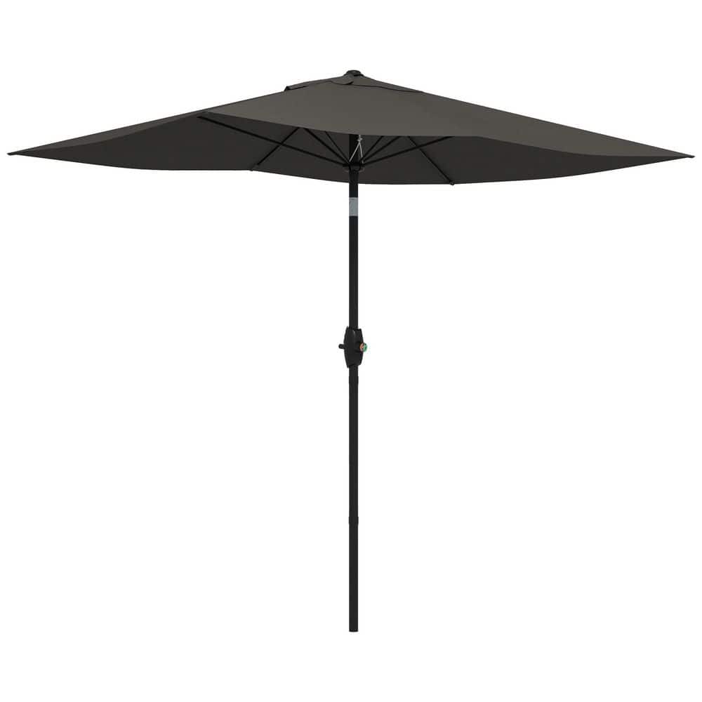 6.5' x 10' Steel Market Crank and Push Button Tilt Patio Umbrella in Dark Gray price history on PriceWatchPro