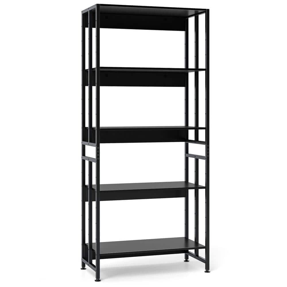 5-Tier Bookshelf with Adjustable and Tiltable Shelves-Black price history on PriceWatchPro