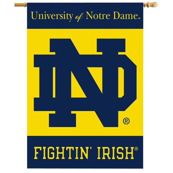 BSI Products NCAA 28 in. x 40 in. Notre Dame 2-Sided Banner with Pole Sleeve