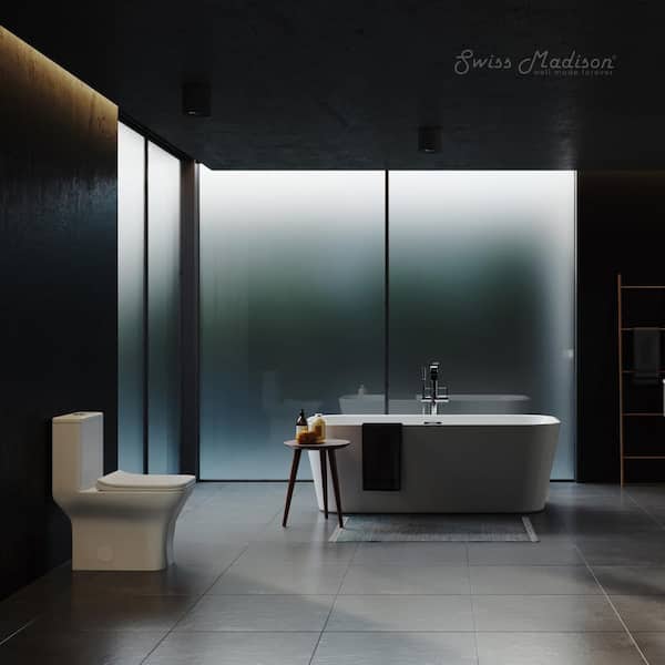 Swiss Madison Carre 1-Piece 0.8/1.28 GPF Dual Flush Square Toilet