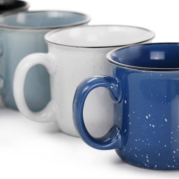 MR.R 11oz Set of 6 Sublimation Blanks Dishwasher Ceramic Coffee Mugs with Blue Color Mug Inner and Handle Drinking Cup Mug for Milk Tea Cola Water