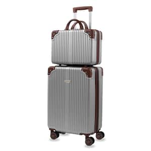 Tresor 2-Piece Silver Carry-On Weekender Expandable Spinner Luggage Set