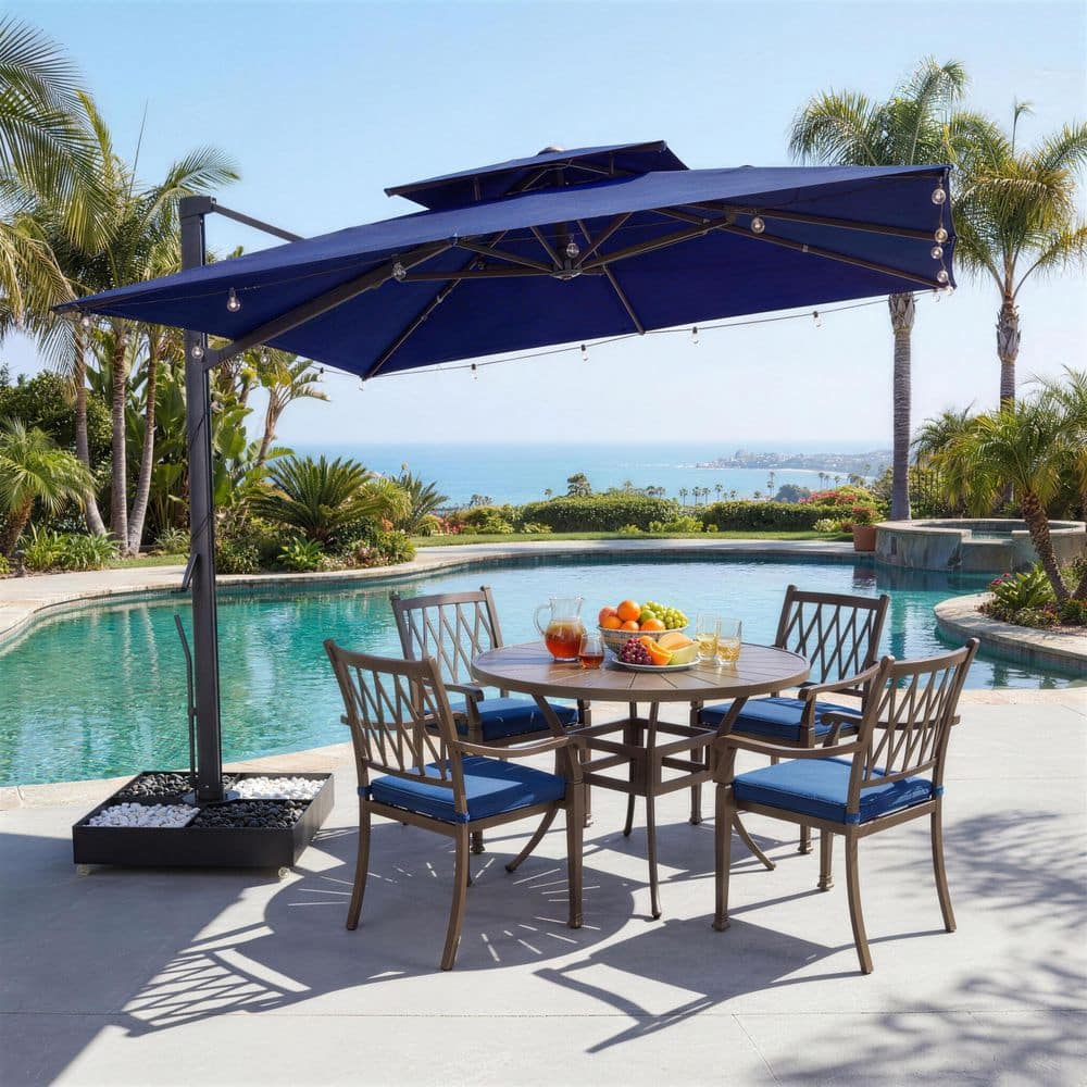 パルティールSUPERWAVE Mondawe 10 ft. x 10 ft. Double Top Cantilever Patio Umbrella in