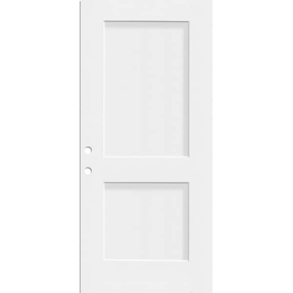 Legacy 36 in. x 80 in. Right Handed 2P Squaretop Shaker Unfinished White Fiberglass Front Door Slab
