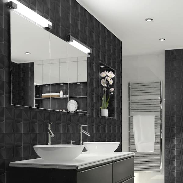 Triplex Fronteira Black 7-3/4 in. x 7-3/4 in. Ceramic Wall Tile (10.5 sq. ft./Case)