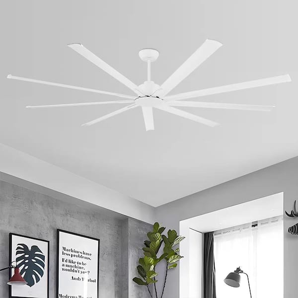 MLiAN 120 in. (10 ft.) 9-Blades Indoor Ceiling Fan in White