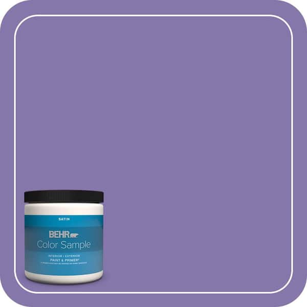 BEHR PREMIUM PLUS 8 oz. #640B-6 Grape Parfait Satin Enamel Interior/Exterior Paint & Primer Color Sample