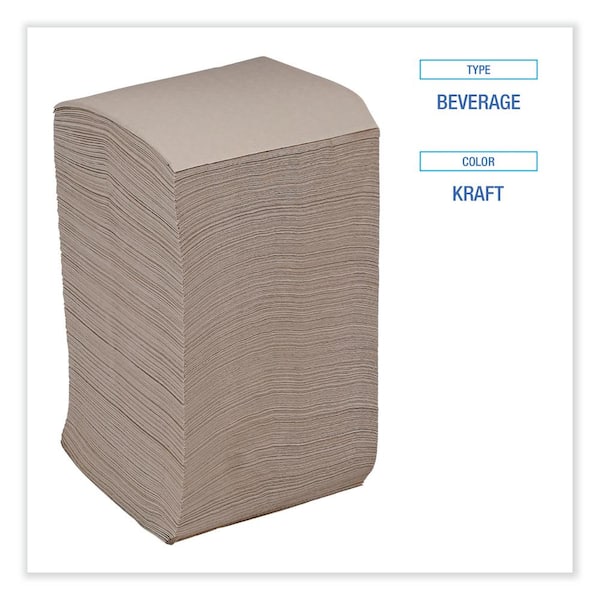 Beverage Napkins, 1-Ply, 9.5