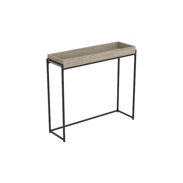Unbranded 35 in. Dark Taupe Rectangle Wood Console Table with Storage