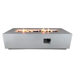 Outdoor Fire Pit Table in White Stone