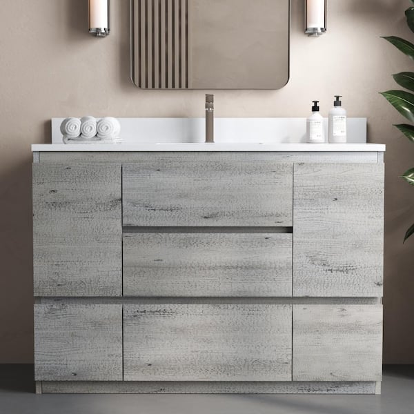 Urban Woodcraft Vamo 48 in. x 20 in. Single Sink Vanity Rustic Gray