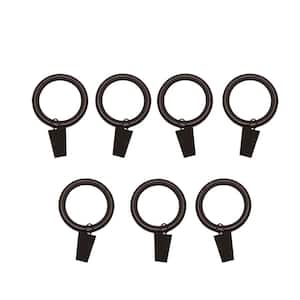 Espresso Steel Curtain Rings with clips (Set of 7)
