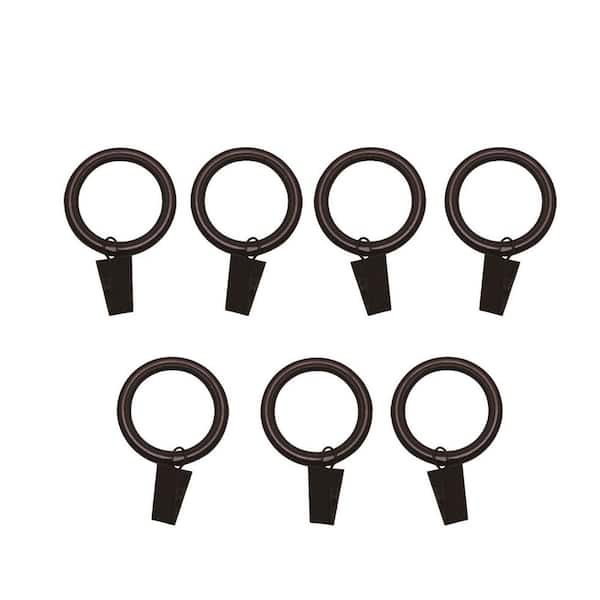 Versailles Home Fashions Espresso Steel Curtain Rings with clips (Set of 7)