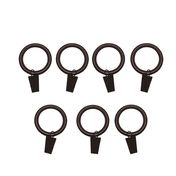 Versailles Home Fashions Espresso Steel Curtain Rings with clips (Set