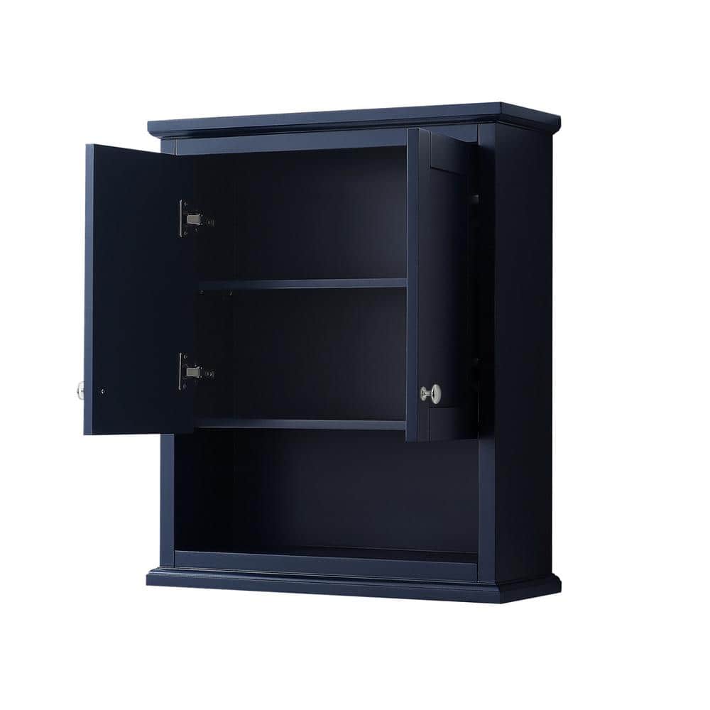 Avery 30" Dark Blue Wood Wall-Mounted Bathroom Cabinet