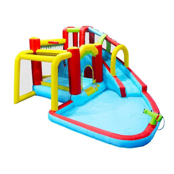 Multicolor 7 in1 Inflatable Slide Water Park Trampoline Bouncing House
