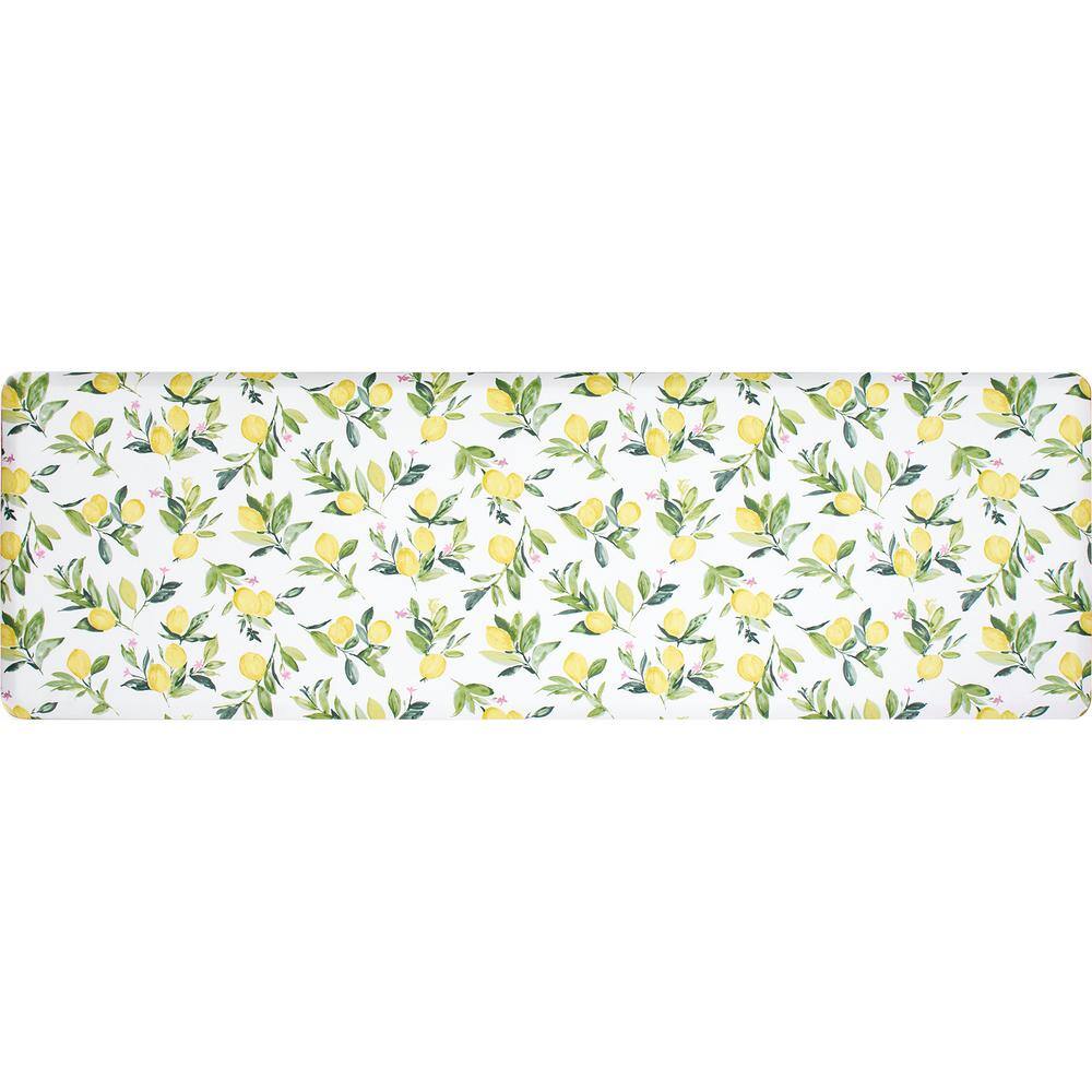 Limon Yellow and White Anti-Fatigue Comfort Mat, 60in x 20in