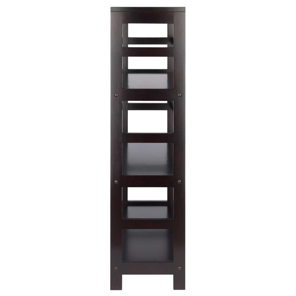 Espresso Transitional Wood 3-Tier Storage Shelf for Kids and Toys