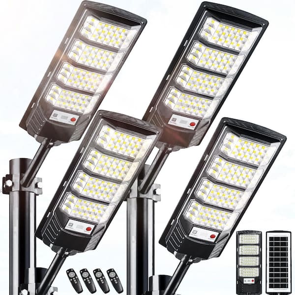 Solar Volt 6500K LED Flood Work Light Outdoor Dusk to Dawn Motion Sensor IP66 Waterproof Tool Only 4-Pack