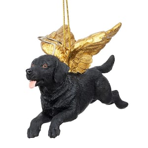 2.5 in. Honor the Pooch Black Lab Dog Holiday Dog Angel Ornament